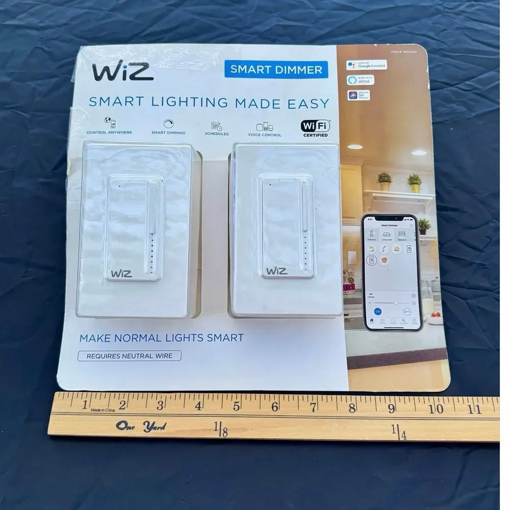 WiZ Smart Dimmer Switch 2-Pack WiFi Alexa Google Assistant Siri Open Box